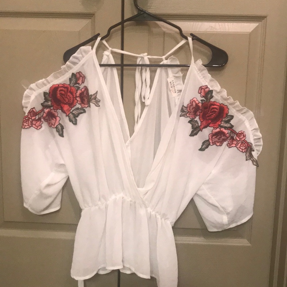 Sheer white top